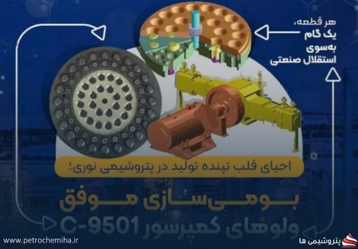 احیای قلب تپنده تولید در پتروشیمی نوری با بومی‌سازی موفق /ولوهای کمپرسورC-۹۵۰۱