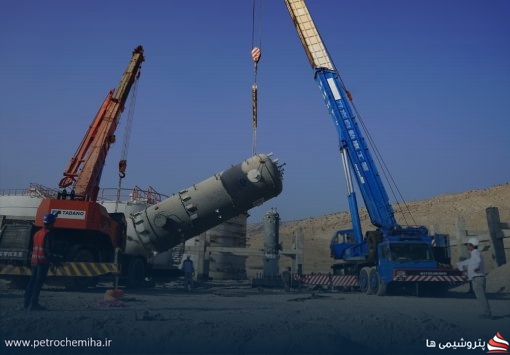 درام‌های ۱۱۰ تنی در پتروشیمی دهدشت با موفقیت نصب شد