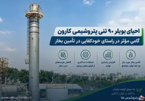 احیای بویلر ۹۰ تنی پتروشیمی کارون؛ گامی برای خودکفایی و کاهش هزینه تأمین بخار